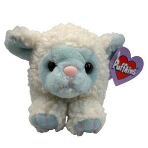 Puffkins Lamb Plush Bluebelle 5" Tiny White Blue 1998 Limited Edition Swibco